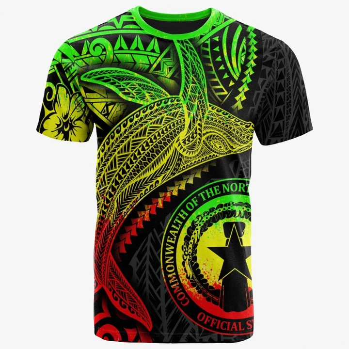 Alohawaii T-Shirt - Tee Northern Mariana Islands - Humpback Whale & Coat of Arms Reggae | Alohawaii.co