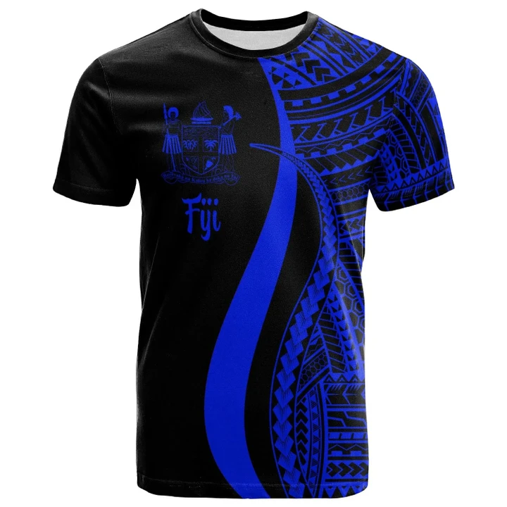 Alohawaii T-Shirt - Tee Fiji Blue - Polynesian Tentacle Tribal Pattern Crest | Alohawaii.co