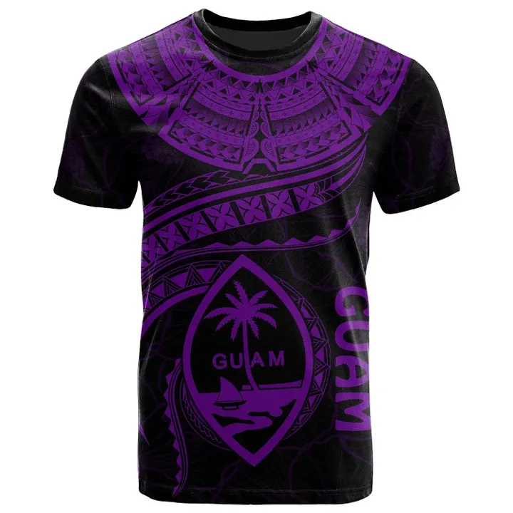 Alohawaii T-Shirt - Tee Guam Polynesian - Guam Waves (Purple) | Alohawaii.co
