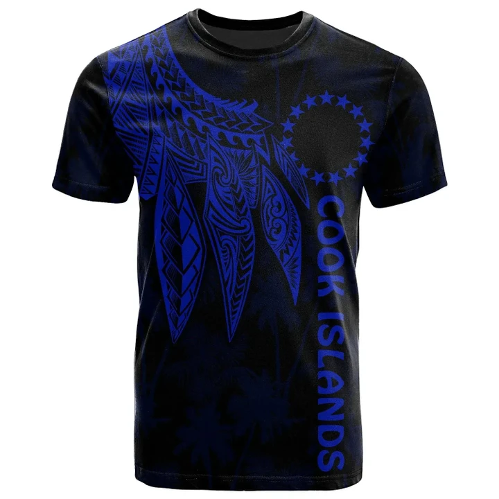 Alohawaii T-Shirt - Tee Cook Islands - Polynesian Wings (Blue) | Alohawaii.co