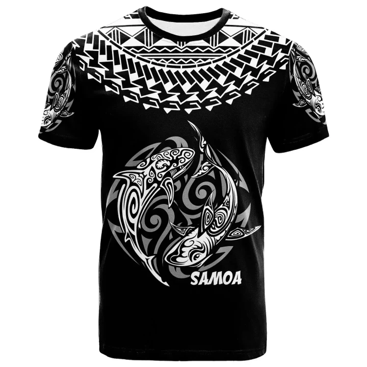 Alohawaii T-Shirt - Tee Samoa - Polyneisan Shark Tattoo Black | Alohawaii.co