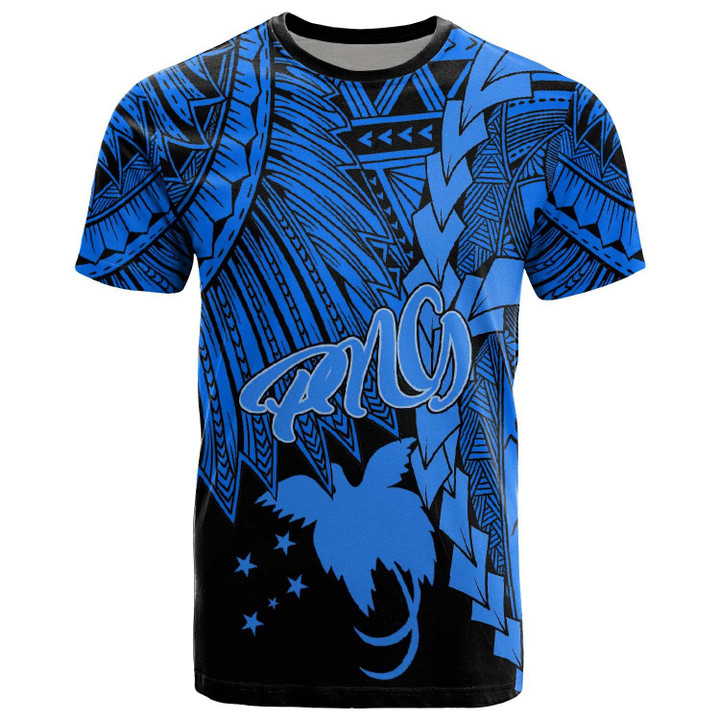 Alohawaii T-Shirt - Tee Papua New Guinea Polynesian Custom Personalised - Tribal Wave Tattoo Blue | Alohawaii.co