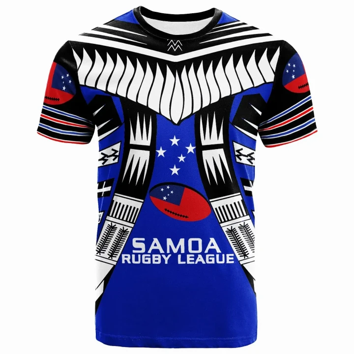 Alohawaii T-Shirt - Tee Samoa Custom Personalised - Samoa Rugby Sport Style Blue Color | Alohawaii.co