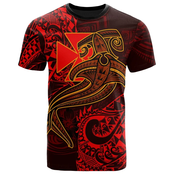 Alohawaii T-Shirt - Tee Wallis and Futuna - Red Shark Polynesian Tattoo | Alohawaii.co