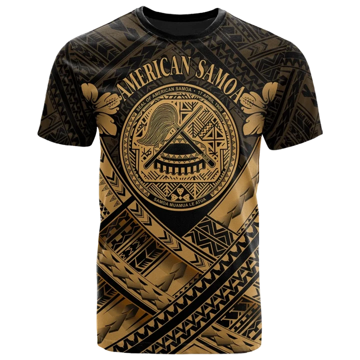 Alohawaii T-Shirt - Tee American Samoa - AS Gold Seal Polynesian Patterns | Alohawaii.co