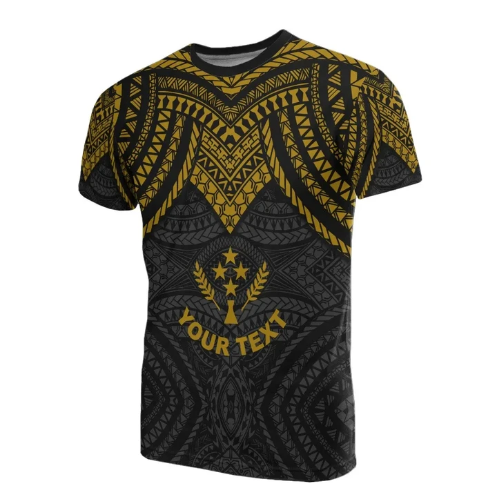 Alohawaii T-Shirt - Tee Kosrae Custom Personalised - Micronesian Pattern Gold Armor Style | Alohawaii.co