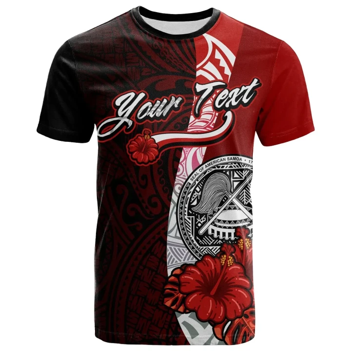 Alohawaii T-Shirt - Tee American Samoa Polynesian Custom Personalised - Arm With Hibiscus | Alohawaii.co