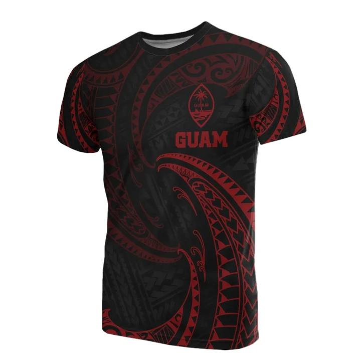 Alohawaii T-Shirt - Tee Guam Polynesian - Red Tribal Wave | Alohawaii.co