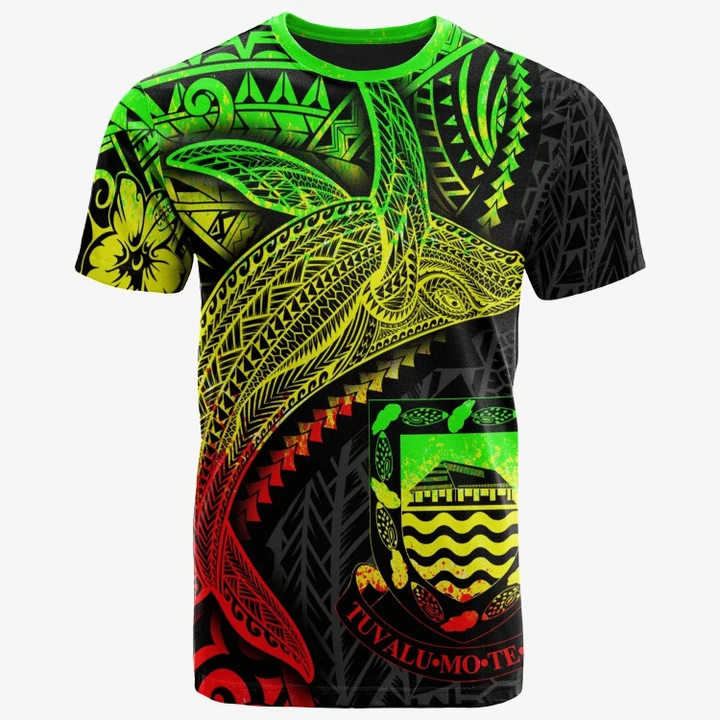 Alohawaii T-Shirt - Tee Tuvalu - Humpback Whale & Coat of Arms Reggae | Alohawaii.co