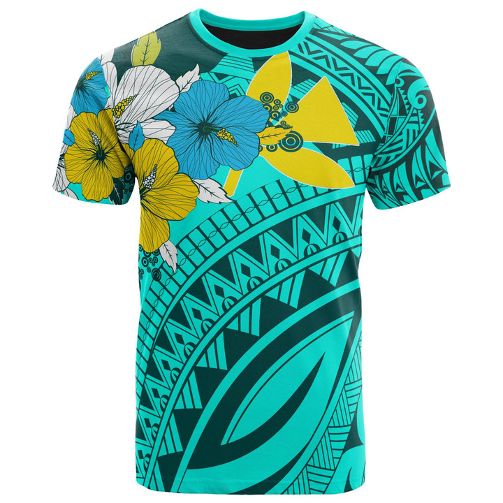 Alohawaii T-Shirt - Tee Hawaii - Polynesian Pattern Aquamarine Green Stone Color | Alohawaii.co
