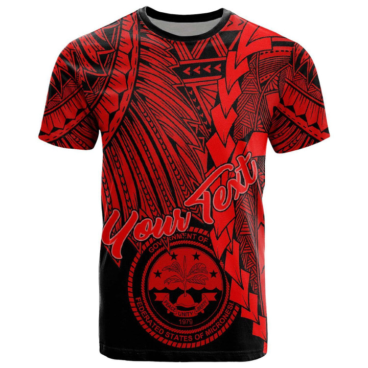 Alohawaii T-Shirt - Tee Chuuk Micronesia Custom Personalised - Tribal Wave Tattoo Red | Alohawaii.co