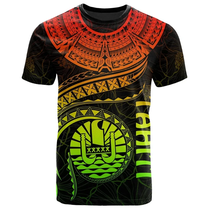 Alohawaii T-Shirt - Tee Tahiti Polynesian - Tahiti Waves (Reggae) | Alohawaii.co