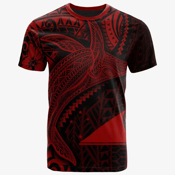 Alohawaii T-Shirt - Tee Tokelau - Humpback Whale & Coat of Arms Red | Alohawaii.co