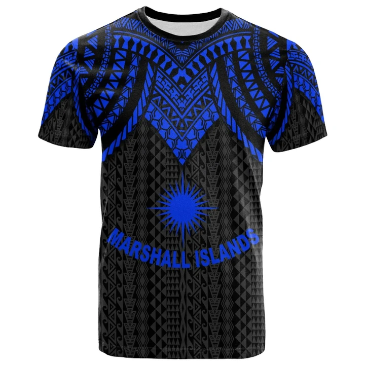 Alohawaii T-Shirt - Tee Marshall Islands - Polynesian Armor Style Blue | Alohawaii.co