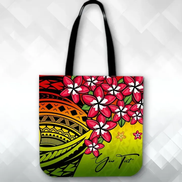 Alohawaii Bag - (Custom) Polynesian Plumeria Reggae Tote Bag Personal Signature | Alohawaii.co