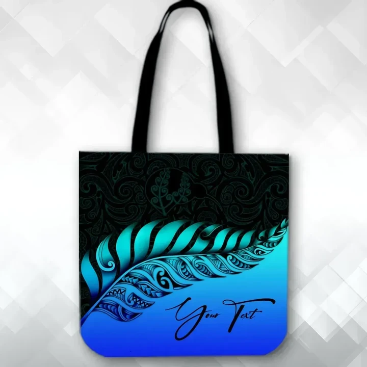 Alohawaii Bag - (Custom) New Zealand Tote Bag Silver Fern Kiwi Personal Signature Blue | Alohawaii.co