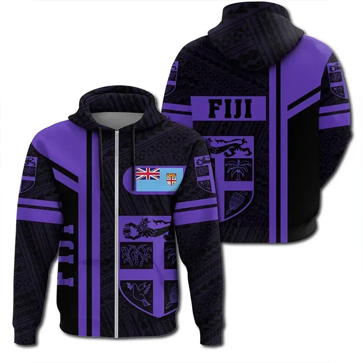 Alohawaii Clothing, Zip Hoodie Fiji Purple, Boba Style | Alohawaii.co