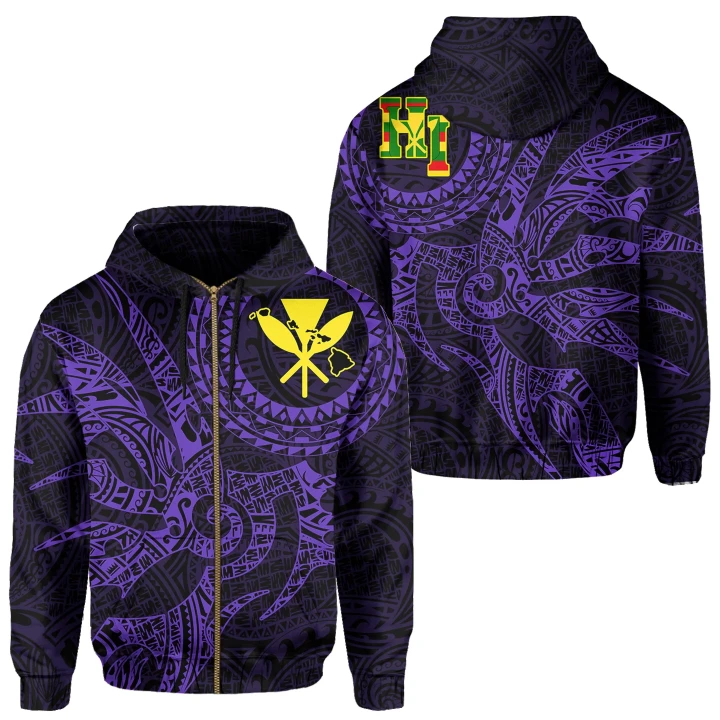 Alohawaii Clothing, Zip Hoodie Hawaii Polynesian Kanaka Map Hawaiian Purple, TT Style | Alohawaii.co