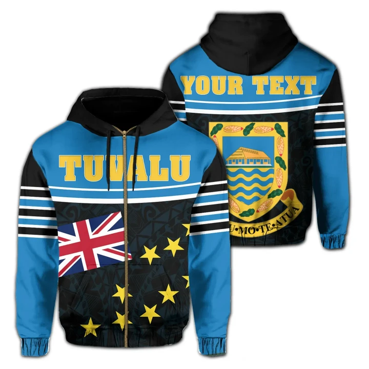 Alohawaii Clothing, Zip Hoodie (Custom) Tuvalu Coat Of Arms, DAT Style | Alohawaii.co