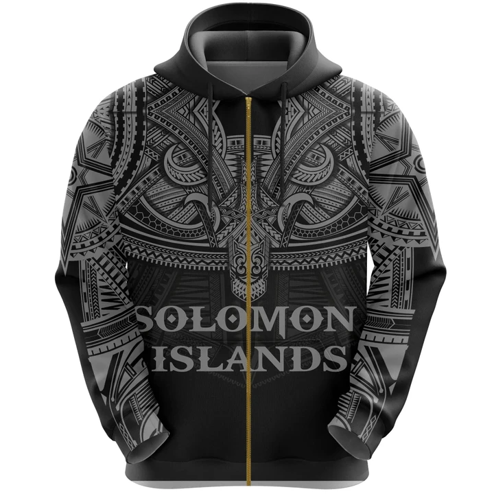 Alohawaii Clothing, Zip Hoodie Solomon Islands (Gray) Polynesian | Alohawaii.co