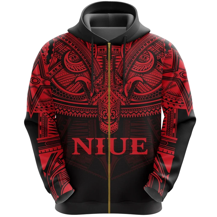 Alohawaii Clothing, Zip Hoodie Niue (Red) Polynesian | Alohawaii.co