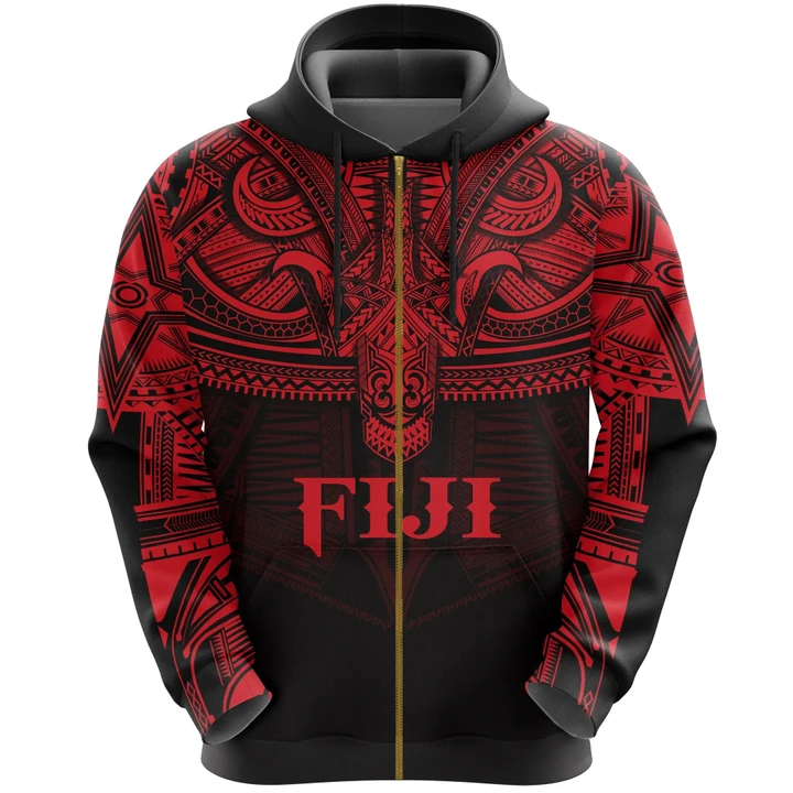 Alohawaii Clothing, Zip Hoodie Fiji (Red) Polynesian | Alohawaii.co