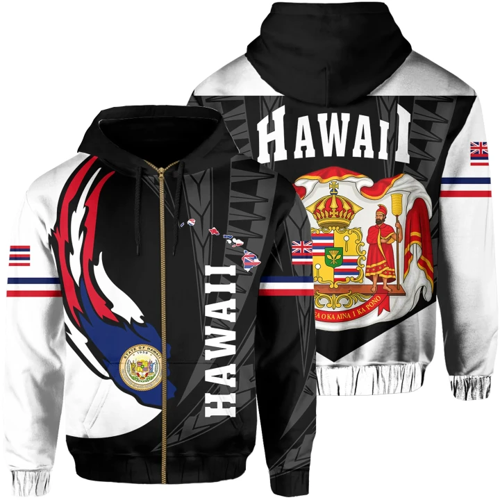 Alohawaii Clothing, Zip Hoodie Hawaii Polynesian Coat Of Arms Ball Style | Alohawaii.co
