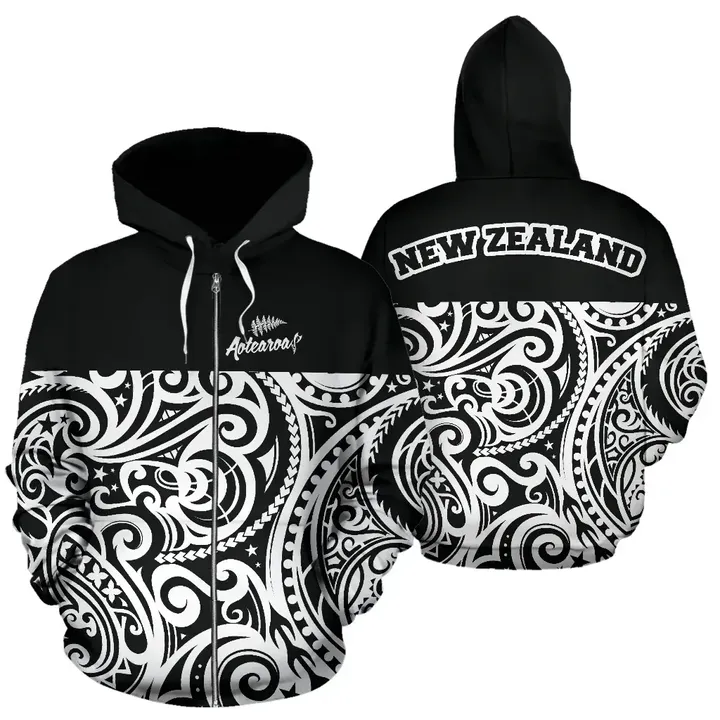 Alohawaii Clothing, Zip Hoodie New Zealand Aotearoa Allover | Alohawaii.co