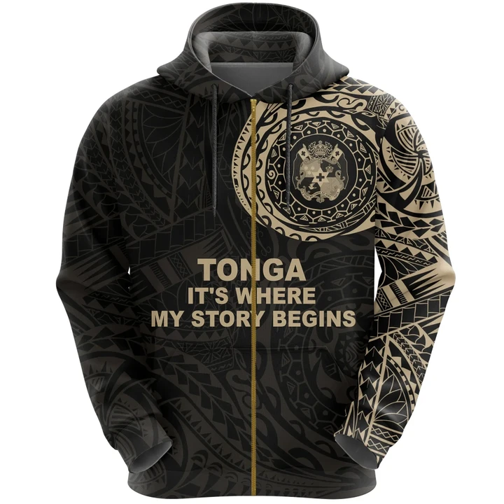 Alohawaii Clothing, Zip Hoodie Tonga It's Where My Story Begins | Alohawaii.co