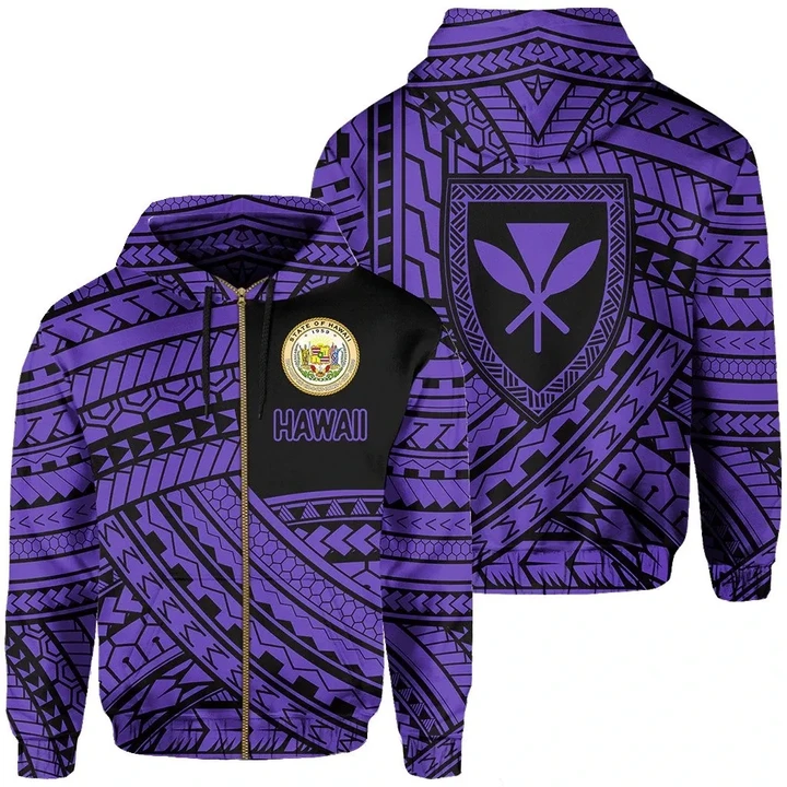 Alohawaii Clothing, Zip Hoodie Polynesian Protect Mauna Kea Kanaka Maoli Hawaii Purple, Quarter Style | Alohawaii.co