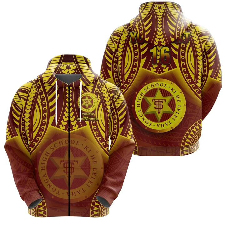 Alohawaii Clothing, Zip Hoodie (Custom Personalised) Tonga High School Simple Polynesian, Custom Text and Number | Alohawaii.co