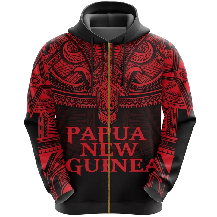 Alohawaii Clothing, Zip Hoodie Papua New Guinea (Red) Polynesian | Alohawaii.co