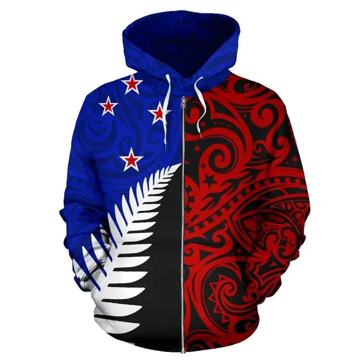 Alohawaii Clothing, Zip Hoodie New Zealand Silver Fern The Half | Alohawaii.co