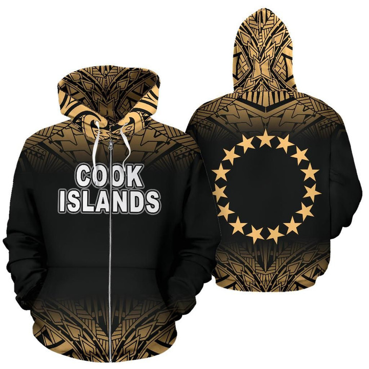 Alohawaii Clothing, Zip Hoodie Cook Islands Polynesian Fog Gold | Alohawaii.co