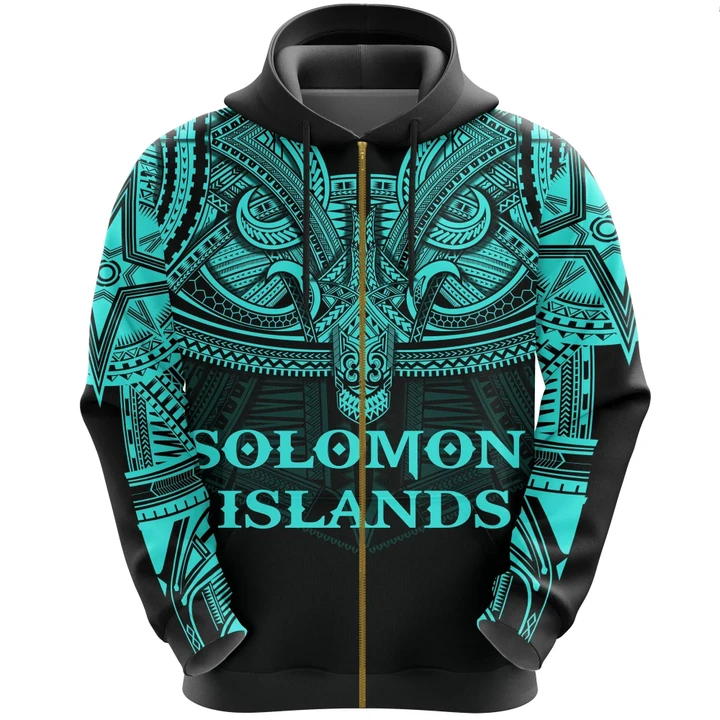 Alohawaii Clothing, Zip Hoodie Solomon Islands (Blue) Polynesian | Alohawaii.co