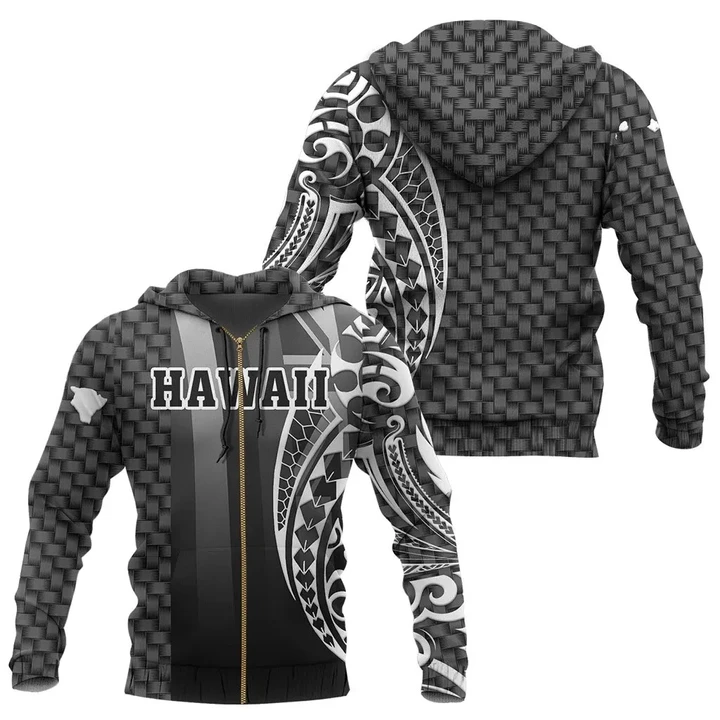 Alohawaii Clothing, Zip Hoodie Hawaii Polynesian, Emboss Style | Alohawaii.co