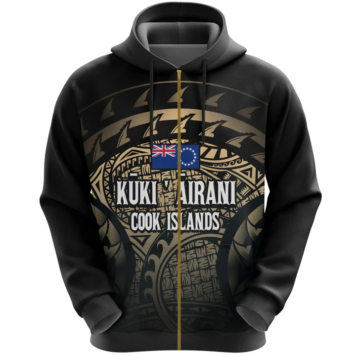 Alohawaii Clothing, Zip Hoodie Cook Islands Turtle (Gold) | Alohawaii.co