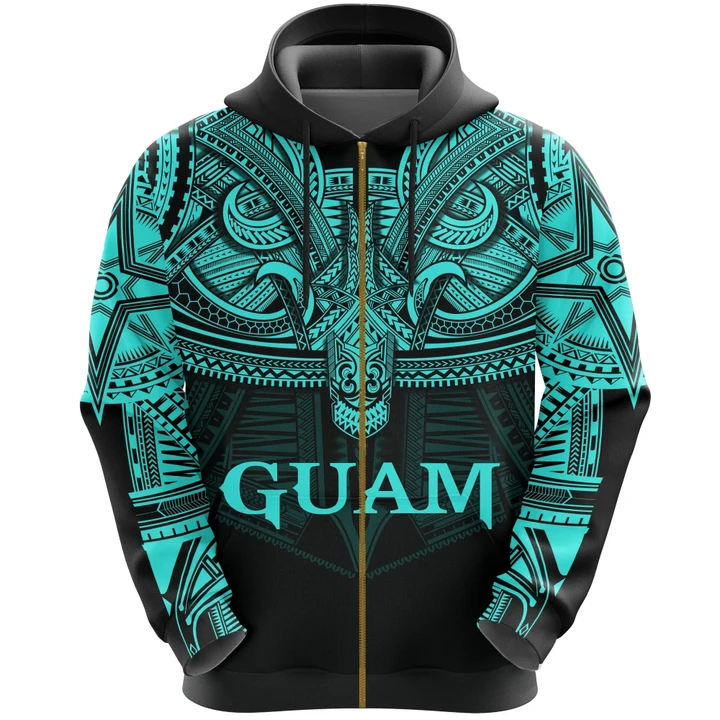 Alohawaii Clothing, Zip Hoodie Guam (Blue) Polynesian | Alohawaii.co