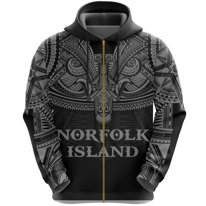 Alohawaii Clothing, Zip Hoodie Norfolk Island (Gray) Polynesian | Alohawaii.co