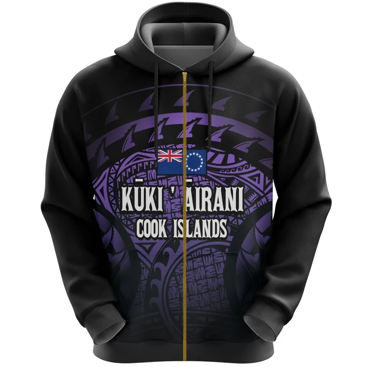 Alohawaii Clothing, Zip Hoodie Cook Islands Turtle (Purple) | Alohawaii.co