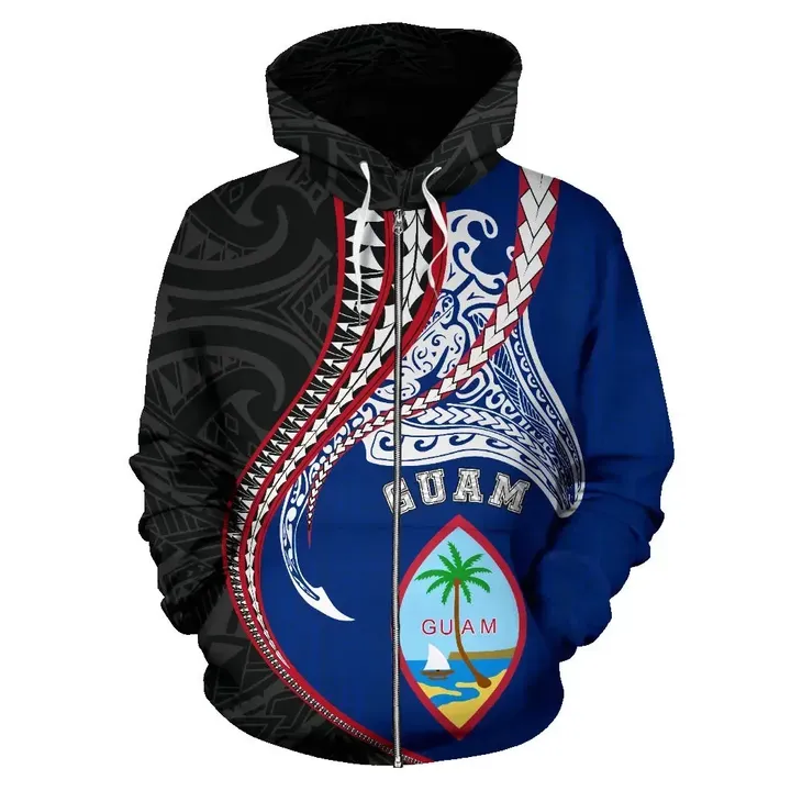 Alohawaii Clothing, Zip Hoodie Guam Polynesian Manta Polynesian | Alohawaii.co