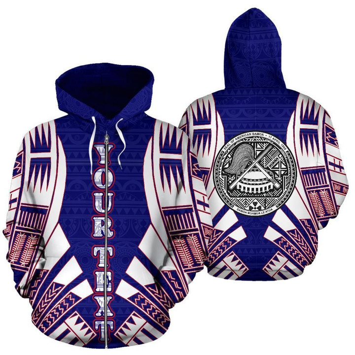Alohawaii Clothing, Zip Hoodie American Samoa All Over, Flag Tattoo Style Custom | Alohawaii.co