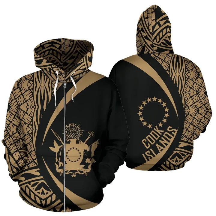 Alohawaii Clothing, Zip Hoodie Cook Islands Polynesian Custom- Circle Style | Alohawaii.co