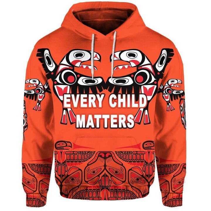Alohawaii Clothing - Orange Shirt Day Hoodie Every Child Matters - Totem Bird Indigenous
