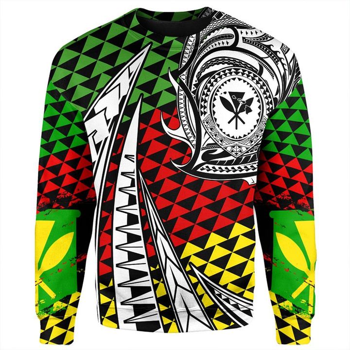 Alohawaii Clothing - Kanaka Maoli Sweatshirt Kakau Pattern Pohic Style J1
