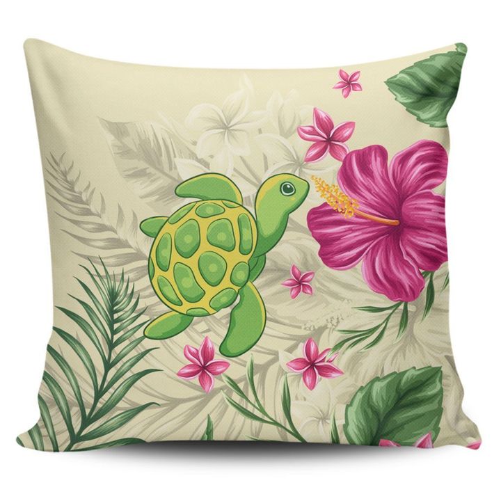 homeseta7 Alohawaii Home Set - Cute Turtle Hibiscus Pillow Covers J0