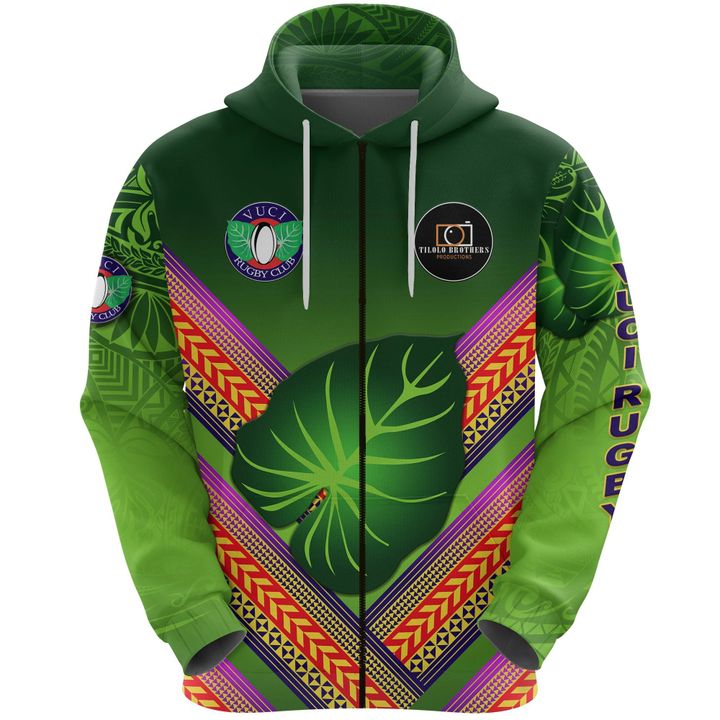 Alohawaii Clothing - (Custom Personalised) Fiji Vuci Rugby Club Zip Hoodie Creative Style - Green, Custom Text And Number LT8