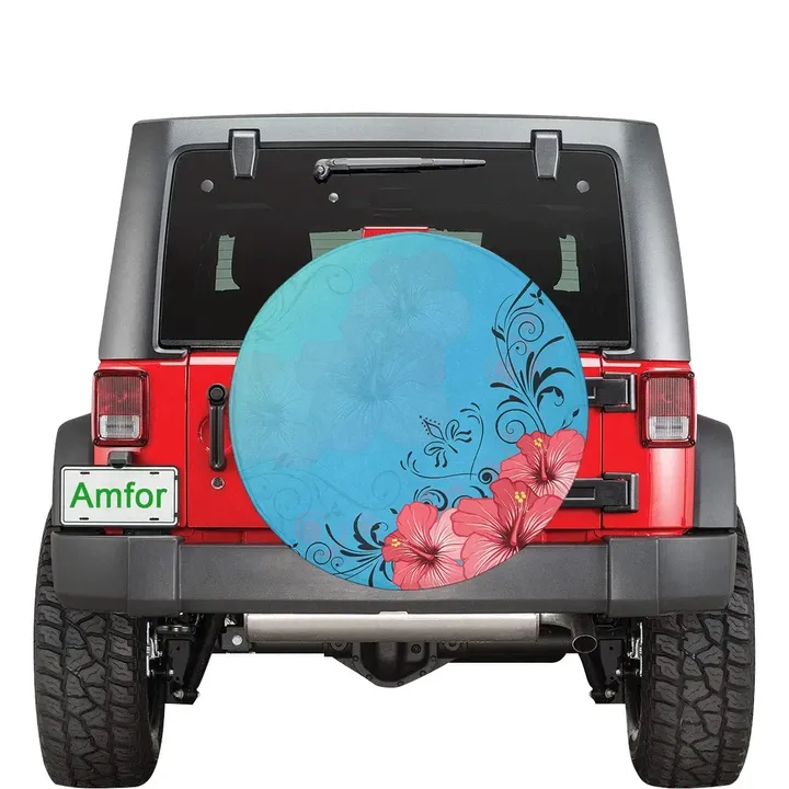 Hibiscus Flower Red Spare Tire Cover | alohawaii.co
