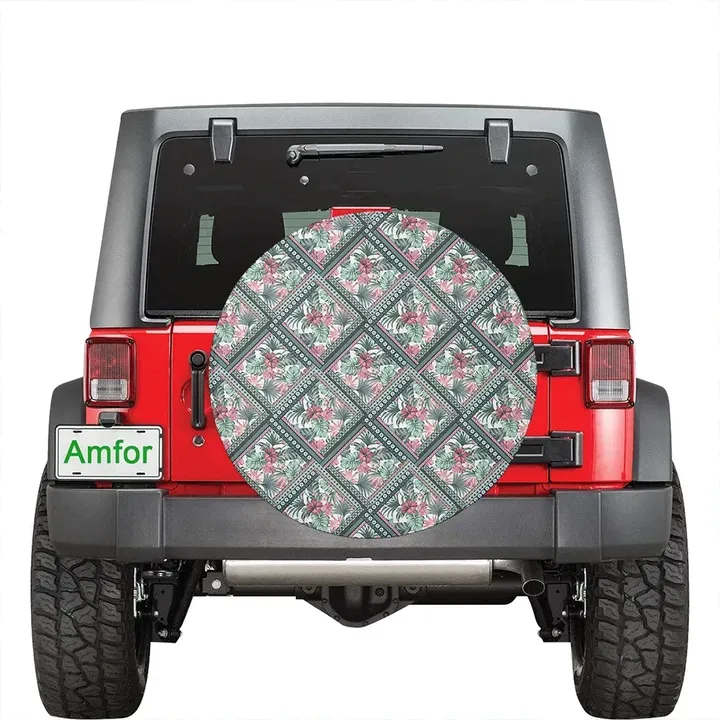 Hawaii Exotic Tropical Flowers In Pastel Colors Hawaii Spare Tire Cover | alohawaii.co
