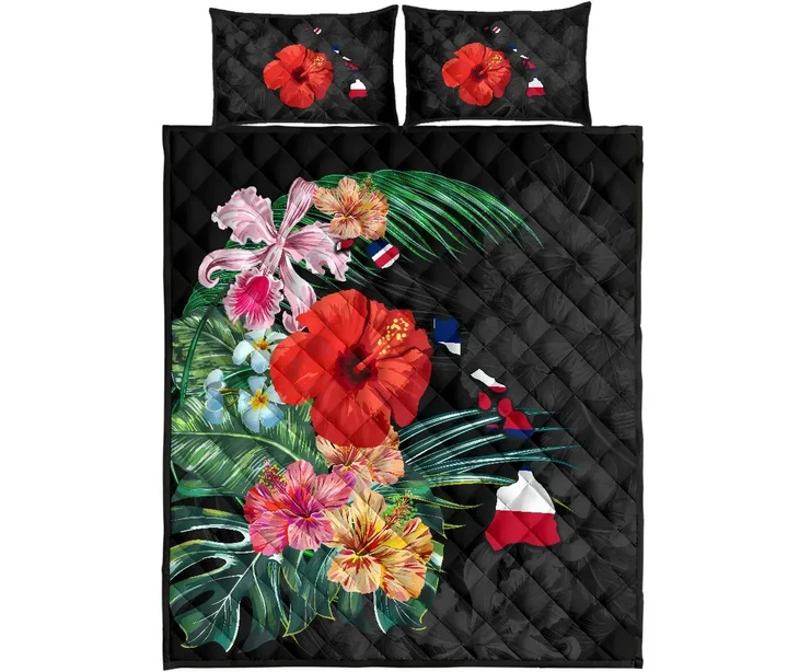 Alohawaii Quilt Bed Set - Alohawaii Bedding Set - Hawaii Map Hibiscus Quilt Bed Set